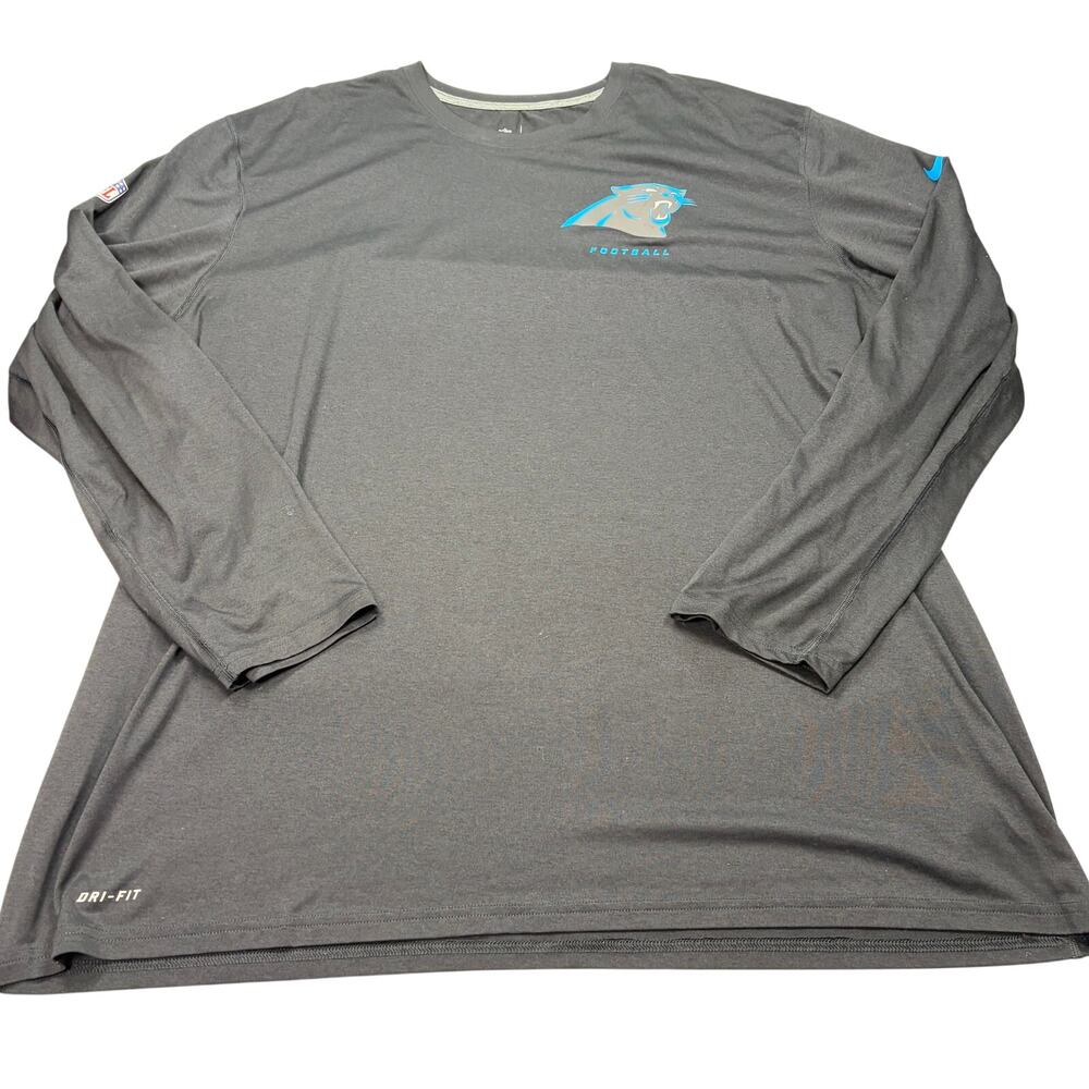 NFL on field apparel Carolina Panthers dri fit black long sleeve shirt. Size 4XL
